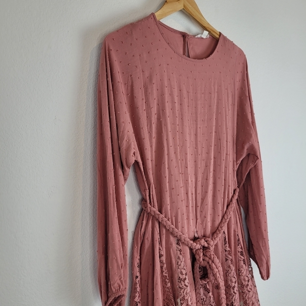 Blu pepper pink lace boho peasant dress - Picture 12 of 14